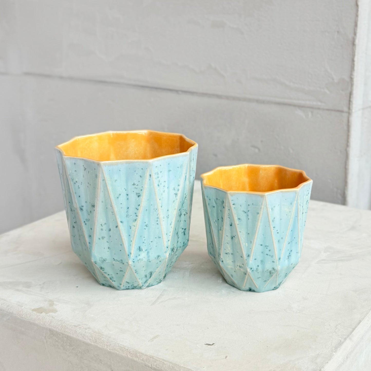Medium Poly Cup 'Amber Sky'