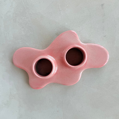 Pink Candle Holder - Duo