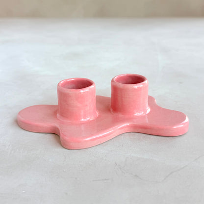 Pink Candle Holder - Duo
