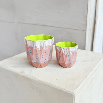 Medium Poly Cup 'Lime Blush'