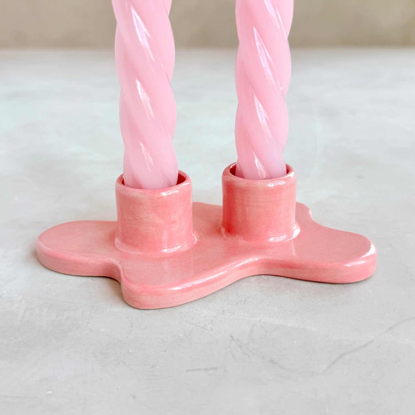 Pink Candle Holder - Duo