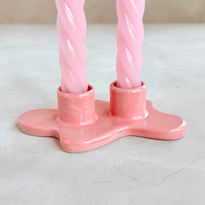 Pink Candle Holder - Duo